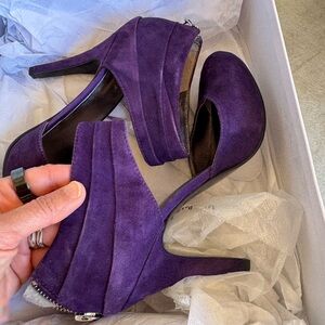 Nine West Purple Suede Heels